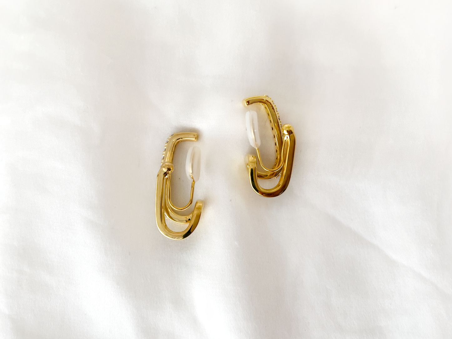 Geometric Double Ear Cuff Clip on Earrings