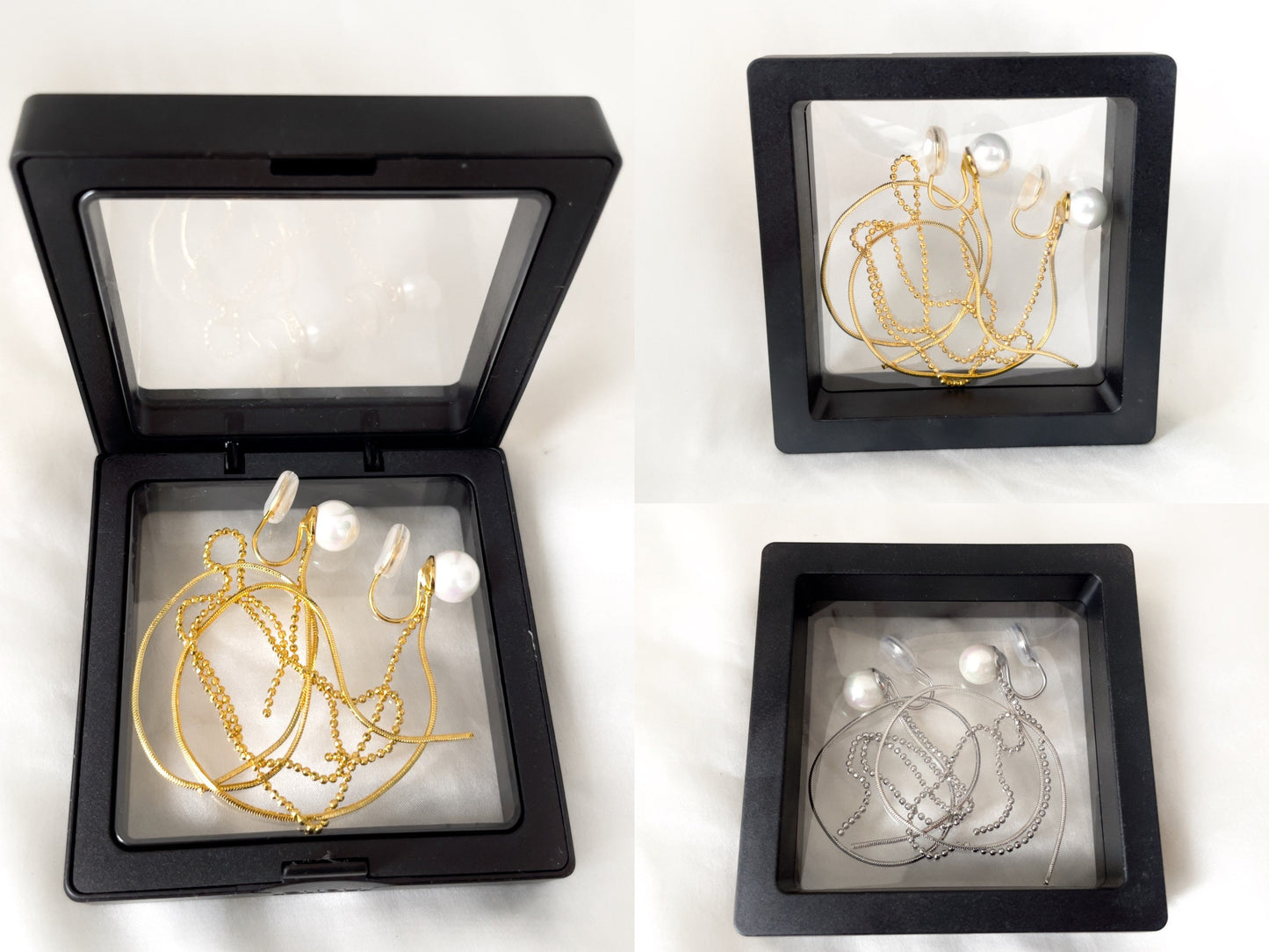 Elegant 15cm Extra Long Chain Pearl Clip on Earrings