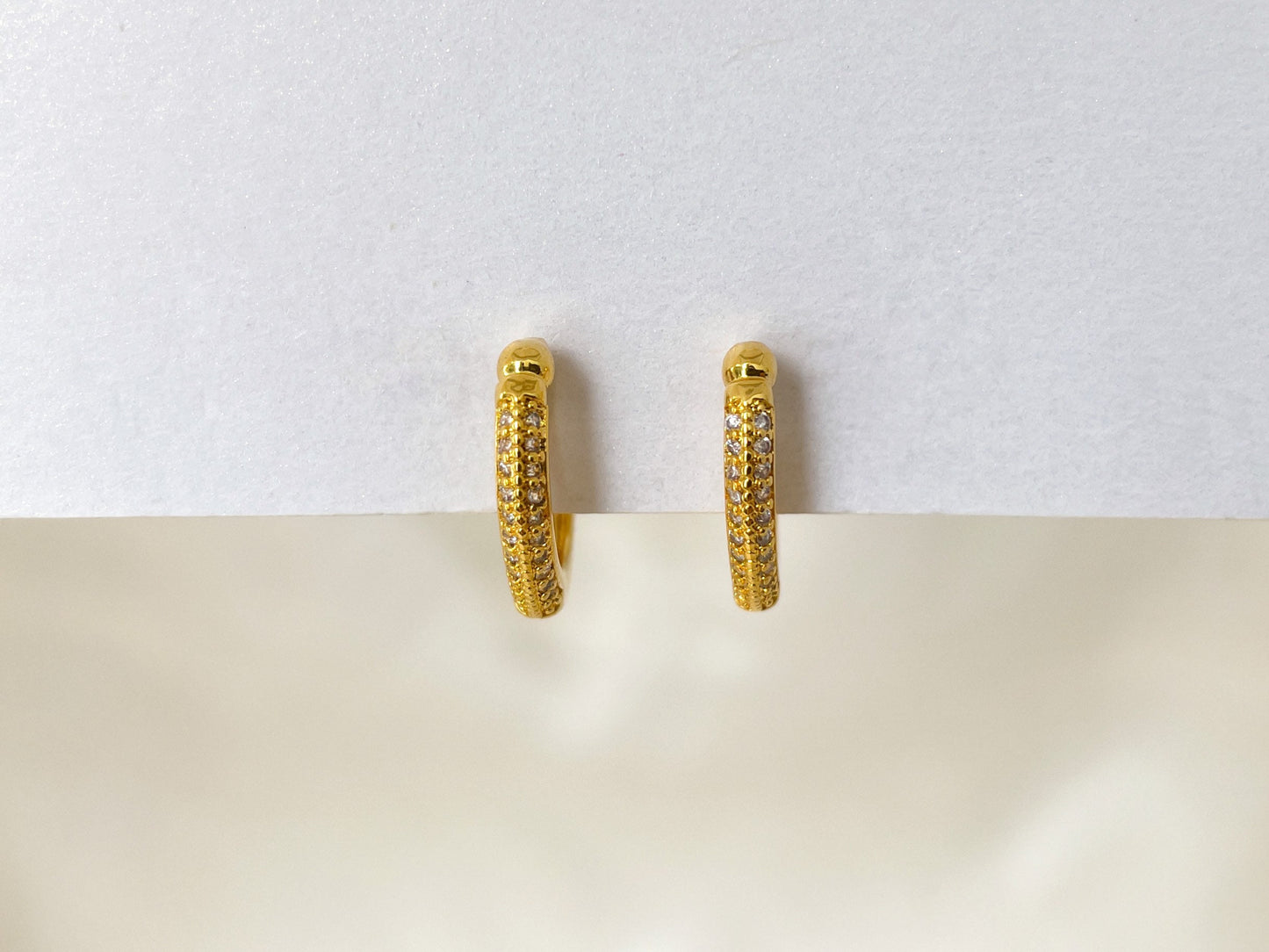 Minimalist CZ Huggie Hoop Clip on Earrings