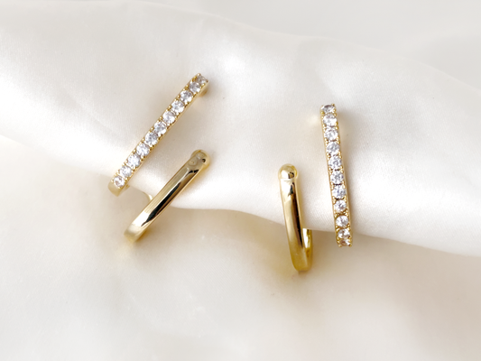 Geometric Double Ear Cuff Clip on Earrings