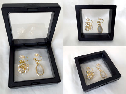 Mismatched Pearls and Sparkles Clip on Earrings