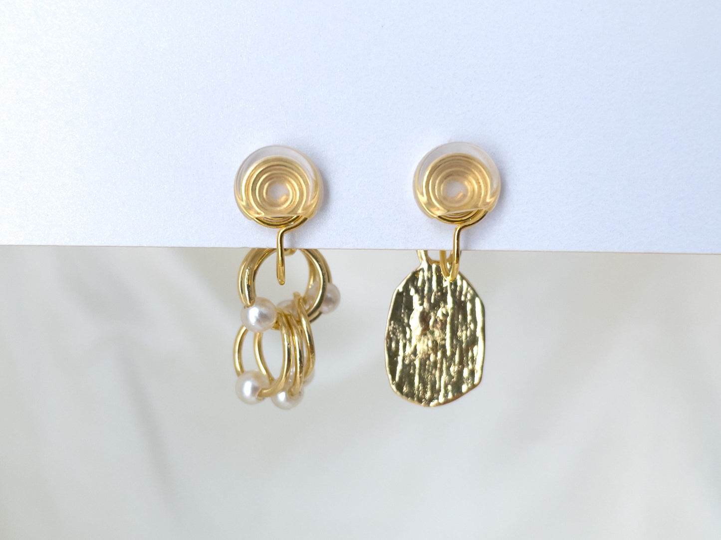 Mismatched Pearls and Sparkles Clip on Earrings