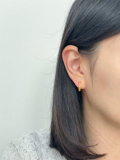 Minimalist CZ Huggie Hoop Clip on Earrings