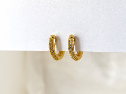 Minimalist CZ Huggie Hoop Clip on Earrings