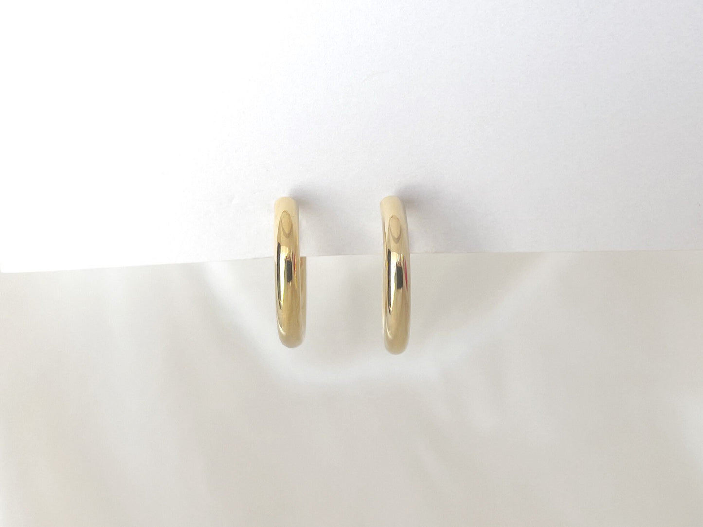 Minimalist Chunky Gold/Sliver Hoops Clip on Earrings