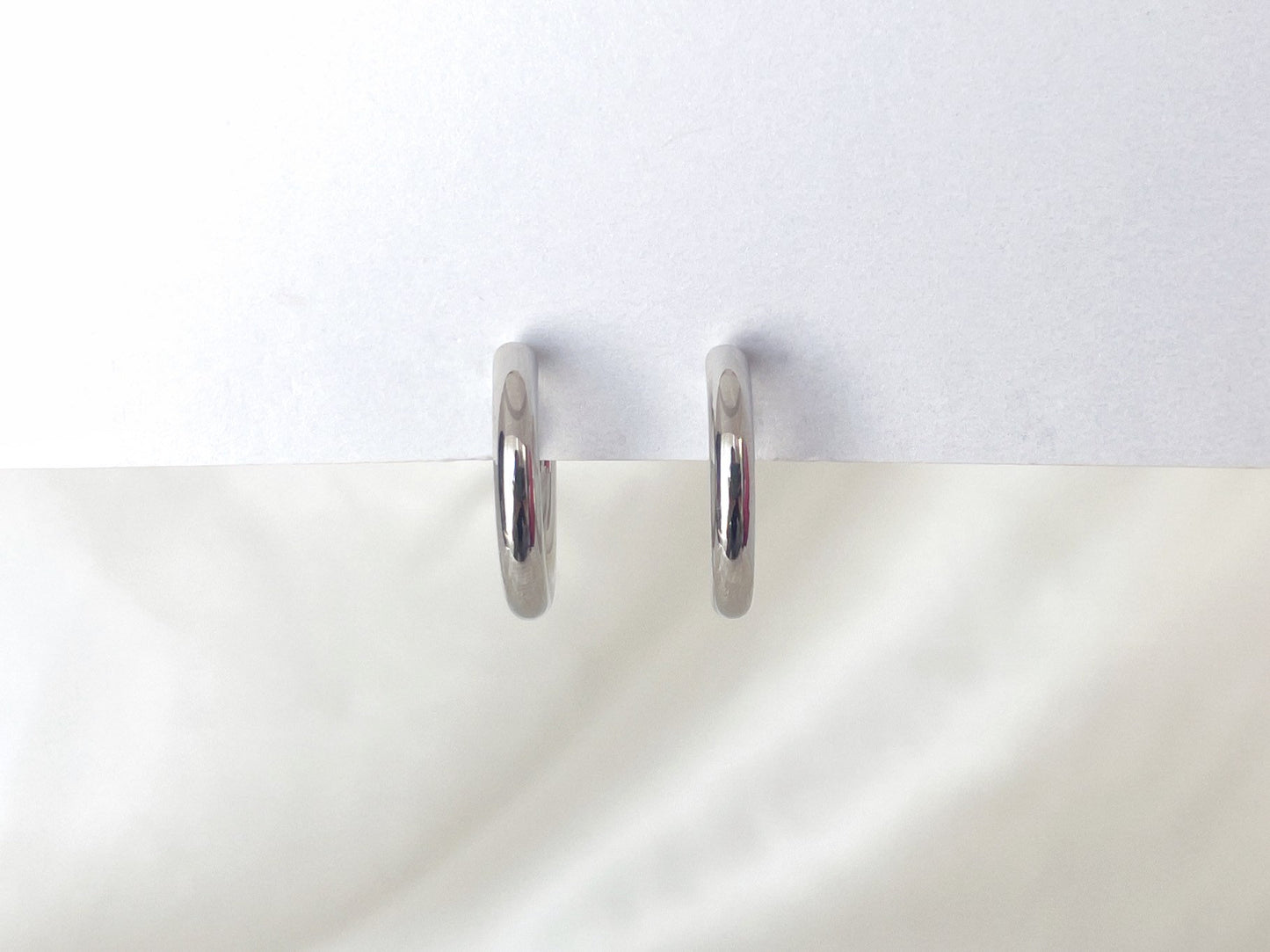 Minimalist Chunky Gold/Sliver Hoops Clip on Earrings
