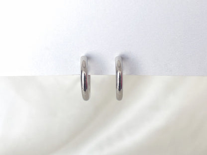 Minimalist Chunky Gold/Sliver Hoops Clip on Earrings