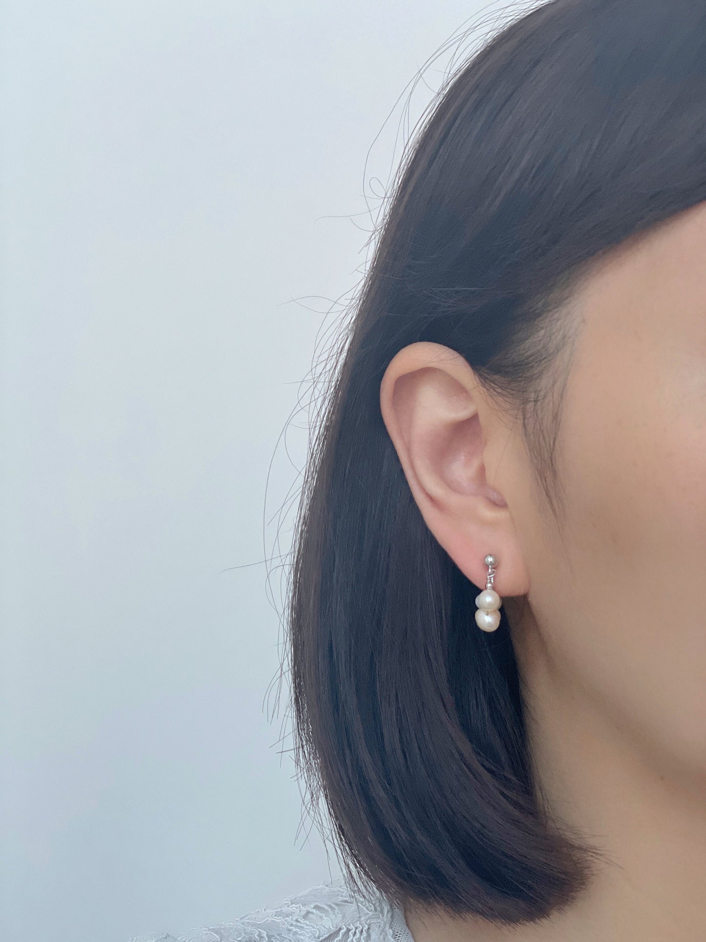 Freshwater Pearl Beaded Huggie Hoop Clip on Earrings