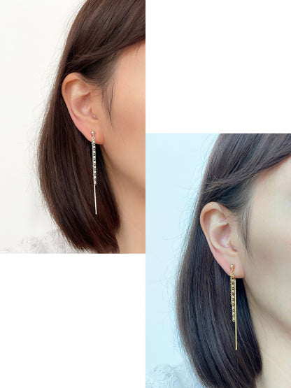 Minimalist Long Chain Silver/Gold Clip on Earrings