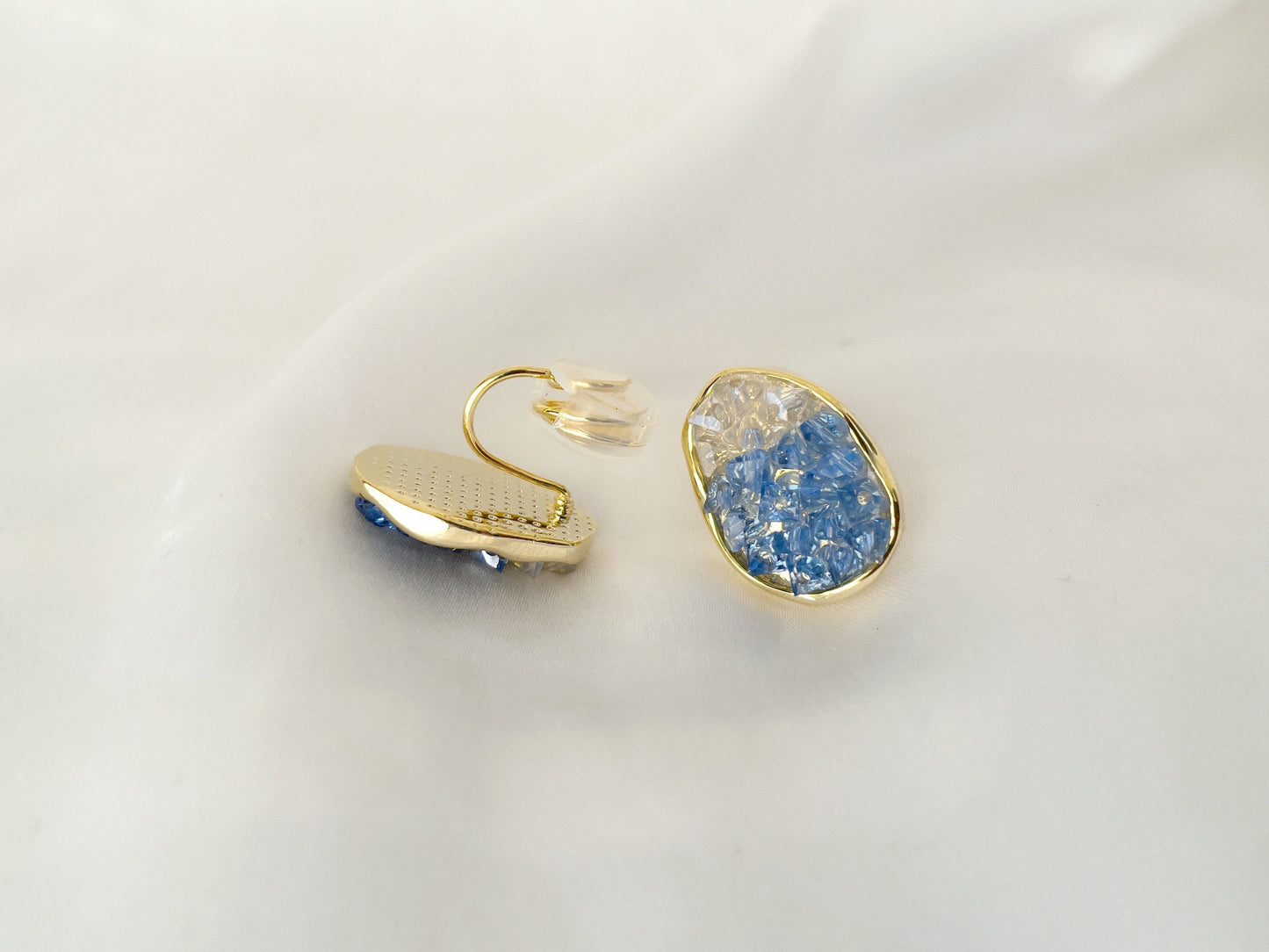 Sparkling Druzy Crystal Clip on Earrings