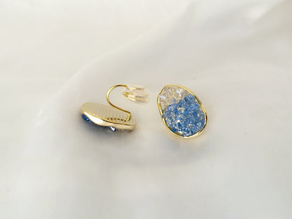 Sparkling Druzy Crystal Clip on Earrings
