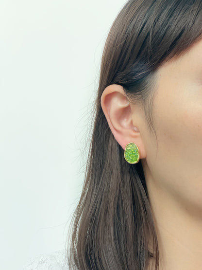 Sparkling Druzy Crystal Clip on Earrings