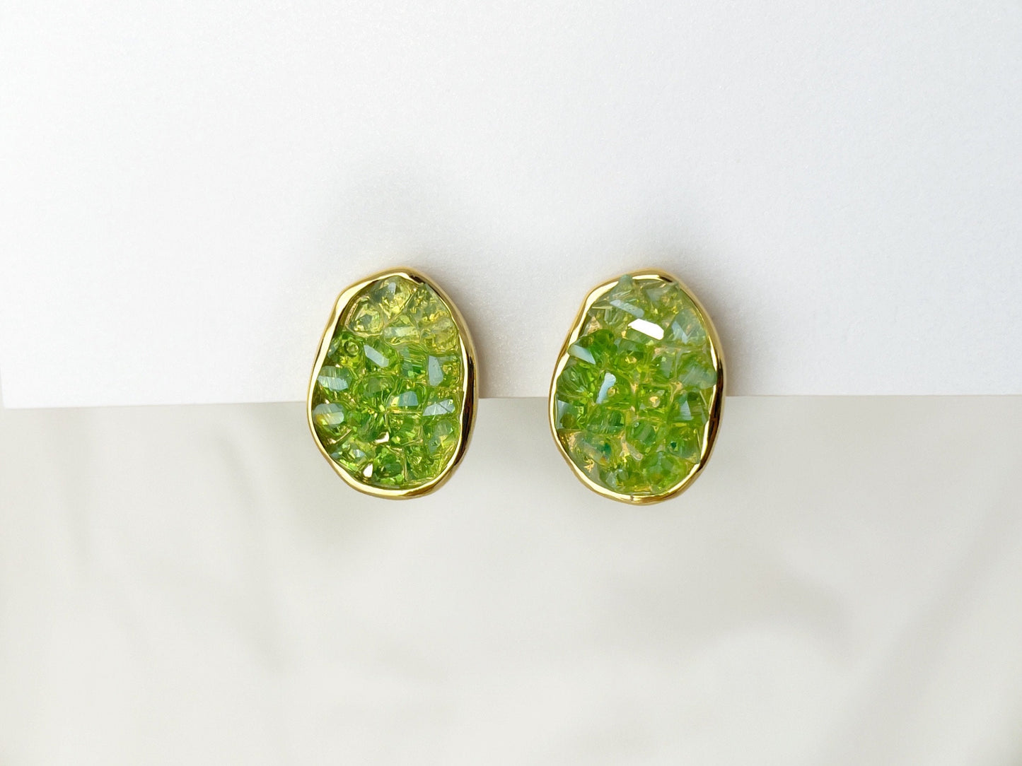 Sparkling Druzy Crystal Clip on Earrings