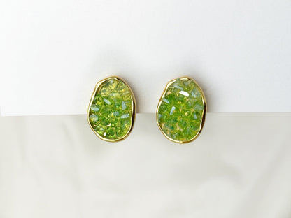 Sparkling Druzy Crystal Clip on Earrings