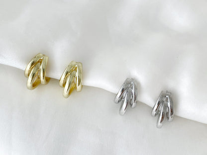 Silver/Gold Chunky Claw Clip on Earrings