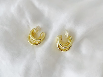 Silver/Gold Chunky Claw Clip on Earrings