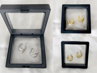 Silver/Gold Chunky Claw Clip on Earrings