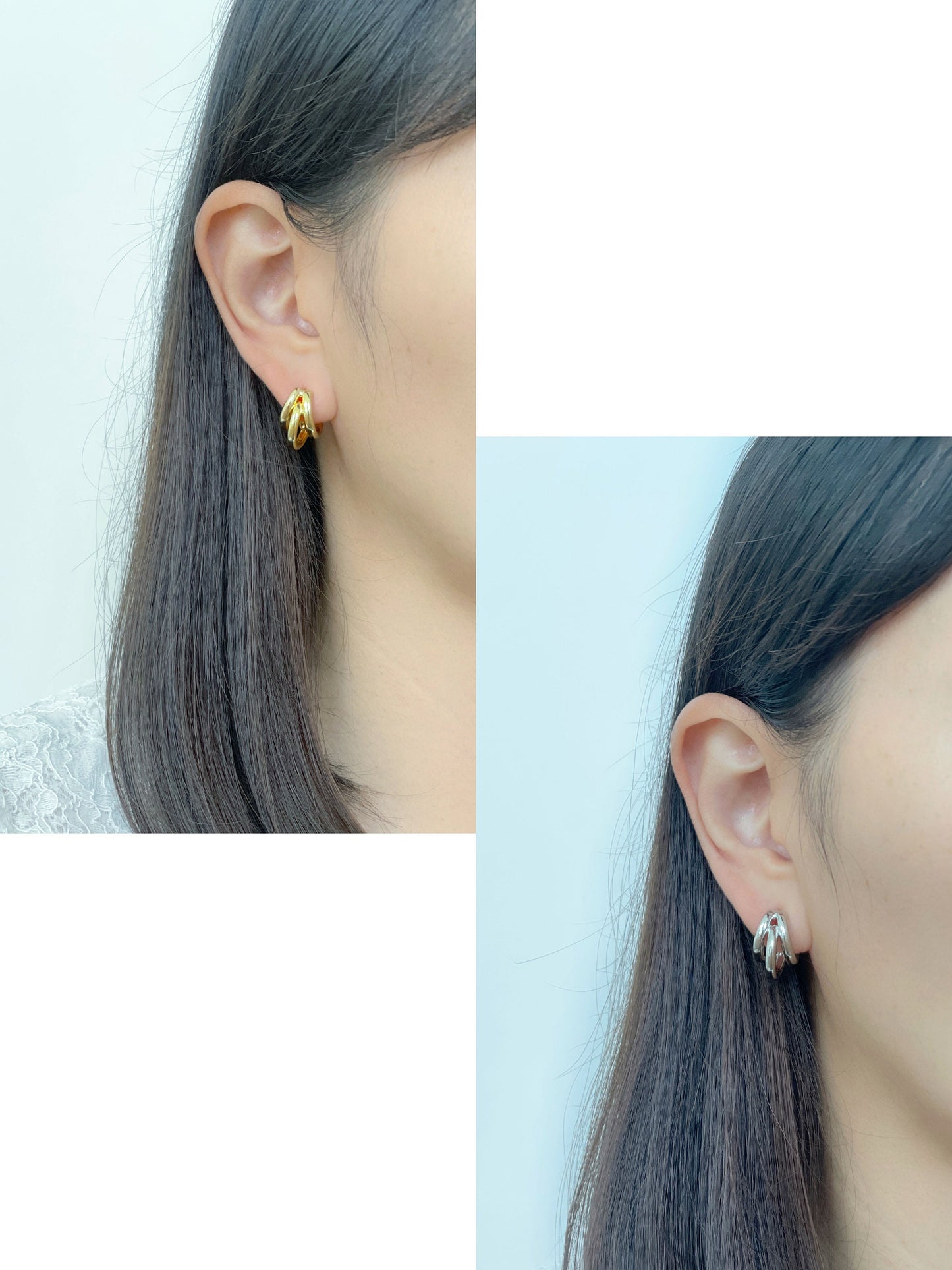 Silver/Gold Chunky Claw Clip on Earrings