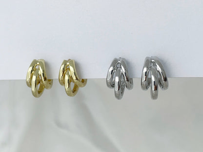Silver/Gold Chunky Claw Clip on Earrings