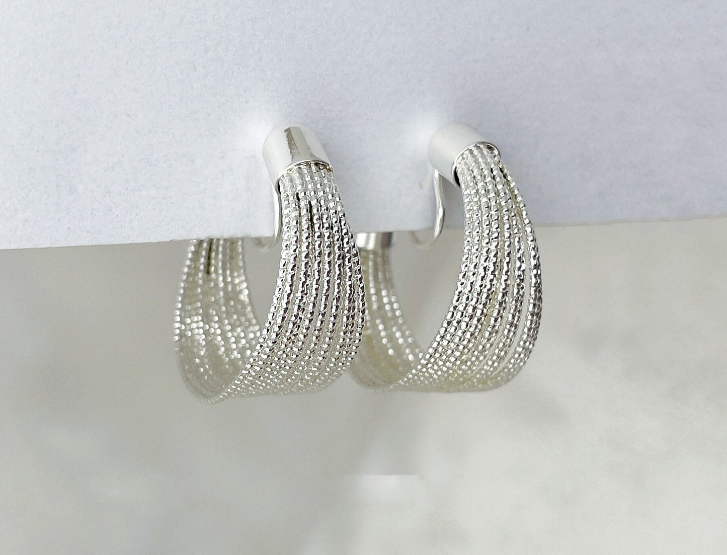 Statement Silver/Gold Bold Hoop Clip on Earrings