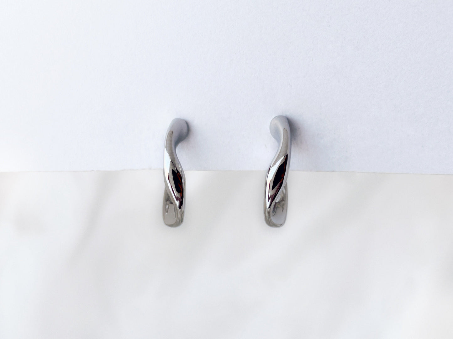 Silver Removable Gold Link Chain Clip on Earrings