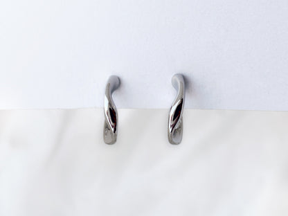 Silver Removable Gold Link Chain Clip on Earrings
