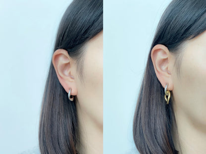 Silver Removable Gold Link Chain Clip on Earrings