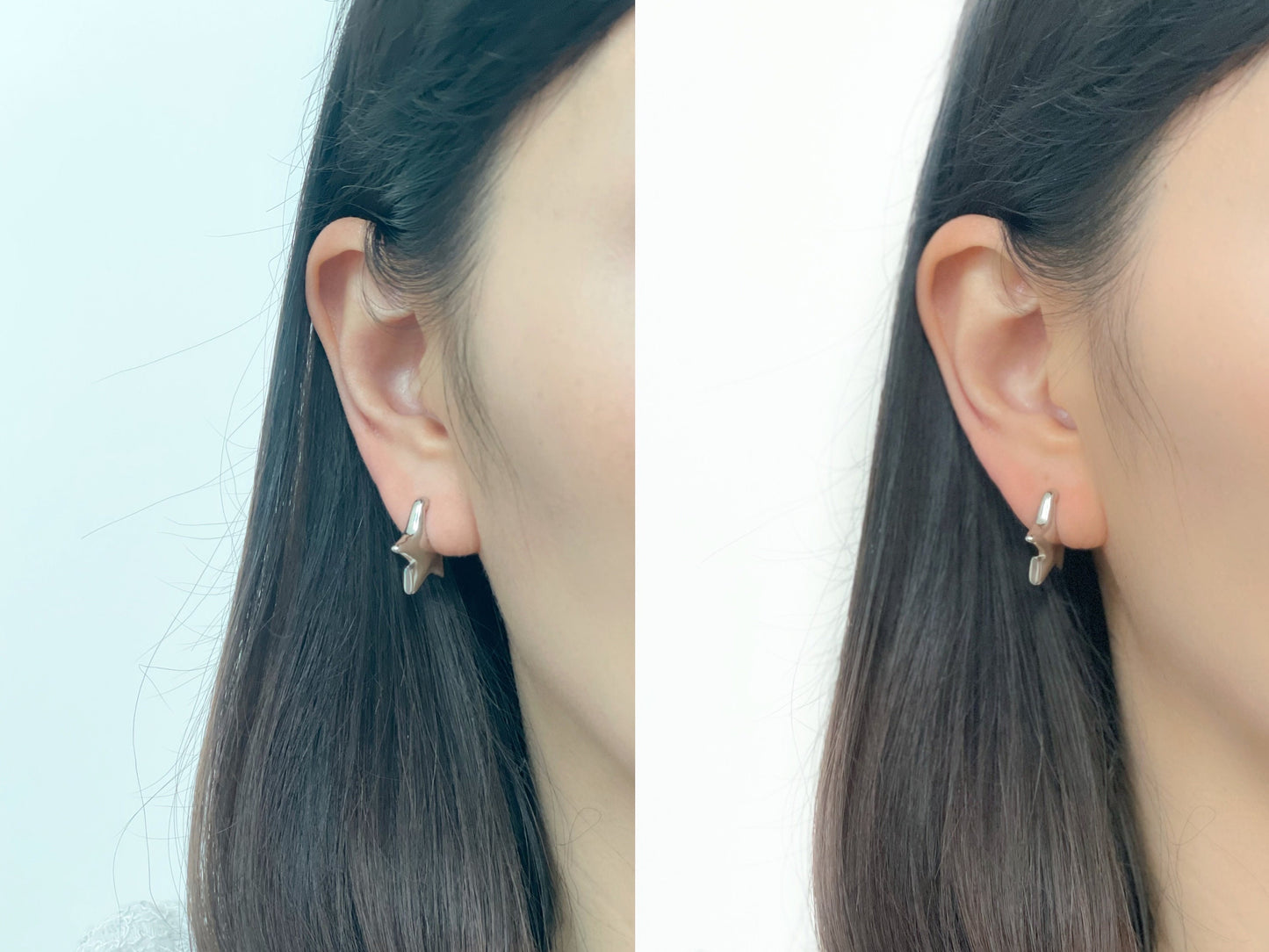 Silver/Gold Star Huggie Clip on Earrings